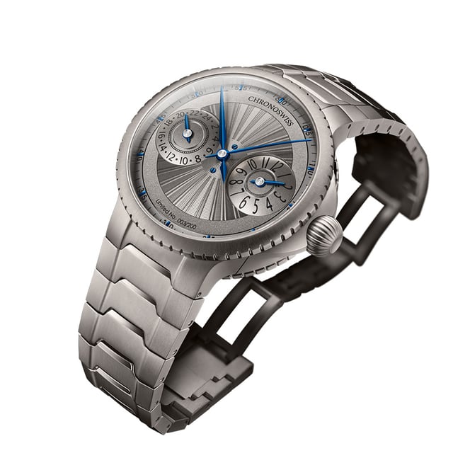 Chronoswiss Pulse GMT Silver Guilloche, dial