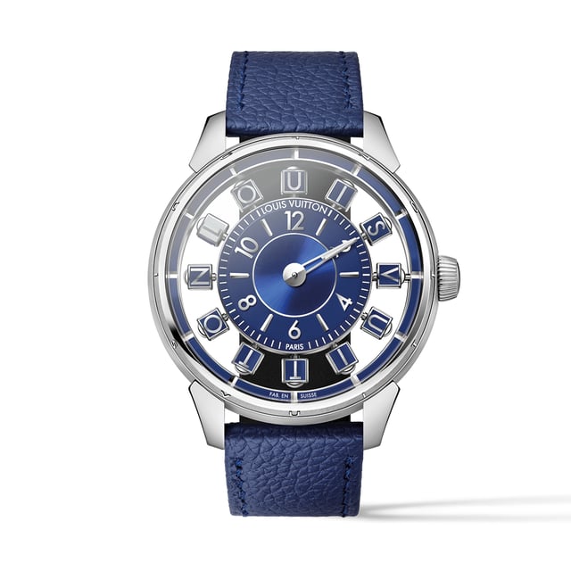 Louis Vuitton Tambour Spin Time Air – white gold, blue dial W9WG81