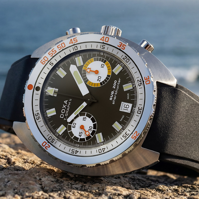 Doxa SUB 200 T.GRAPH II, black: dial