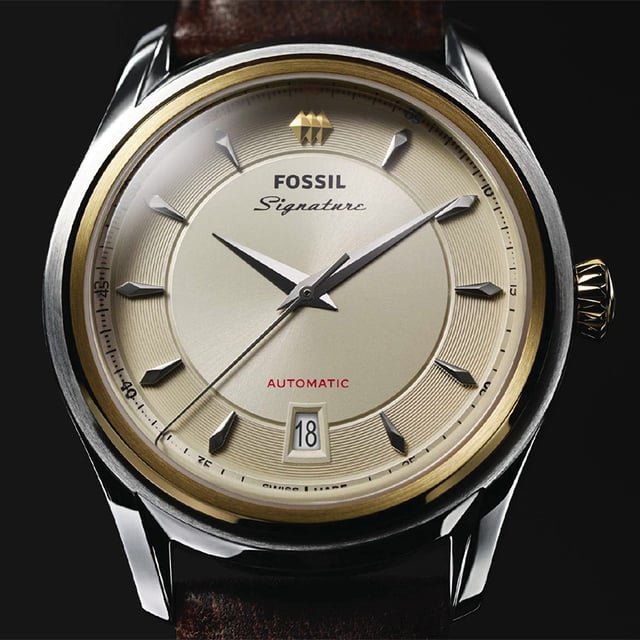 Fossil Signature CS-1 Parchment: dial