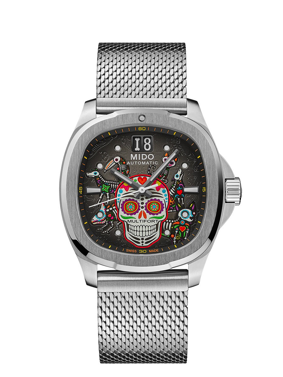 Mido Multifort TV Big Date Día de los Muertos Alebrijes Special Edition: Front