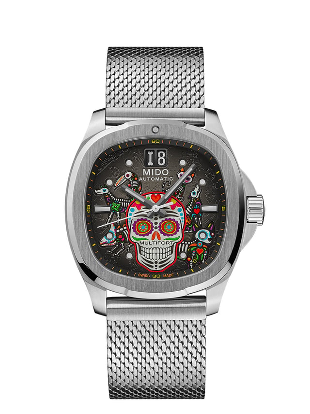 Mido Multifort TV Big Date Día de los Muertos Alebrijes Special Edition: Front