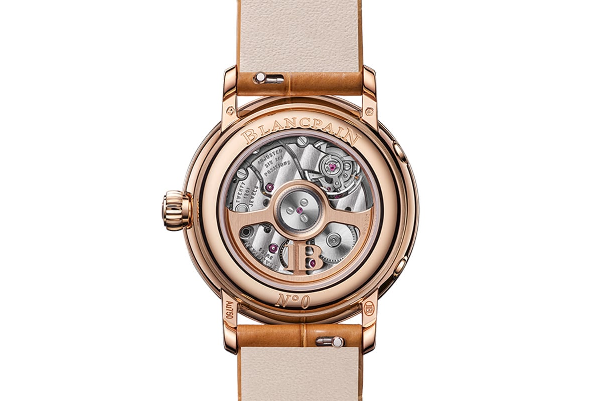 Blancpain Villeret Phases de Lune, ref. 6106N_4687_55A: Case back with movement
