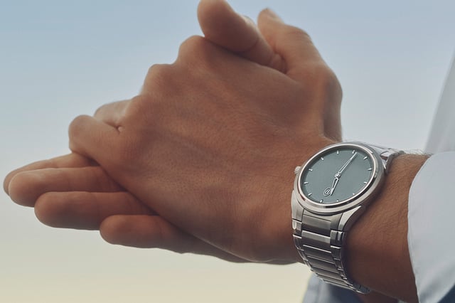 Parmigiani Fleurier Tonda PF Micro-Rotor Agave Blue, Steel, Wristshot