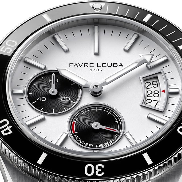 Favre Leuba Deep Raider Power Reserve, white, dial
