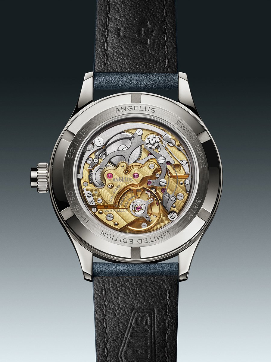 Angelus Chronographe Tachymètre: case back
