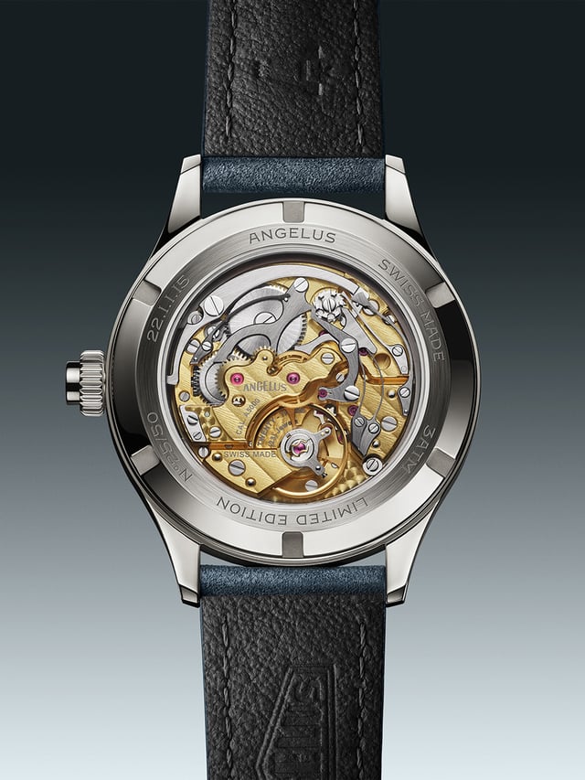 Angelus Chronographe Tachymètre: case back