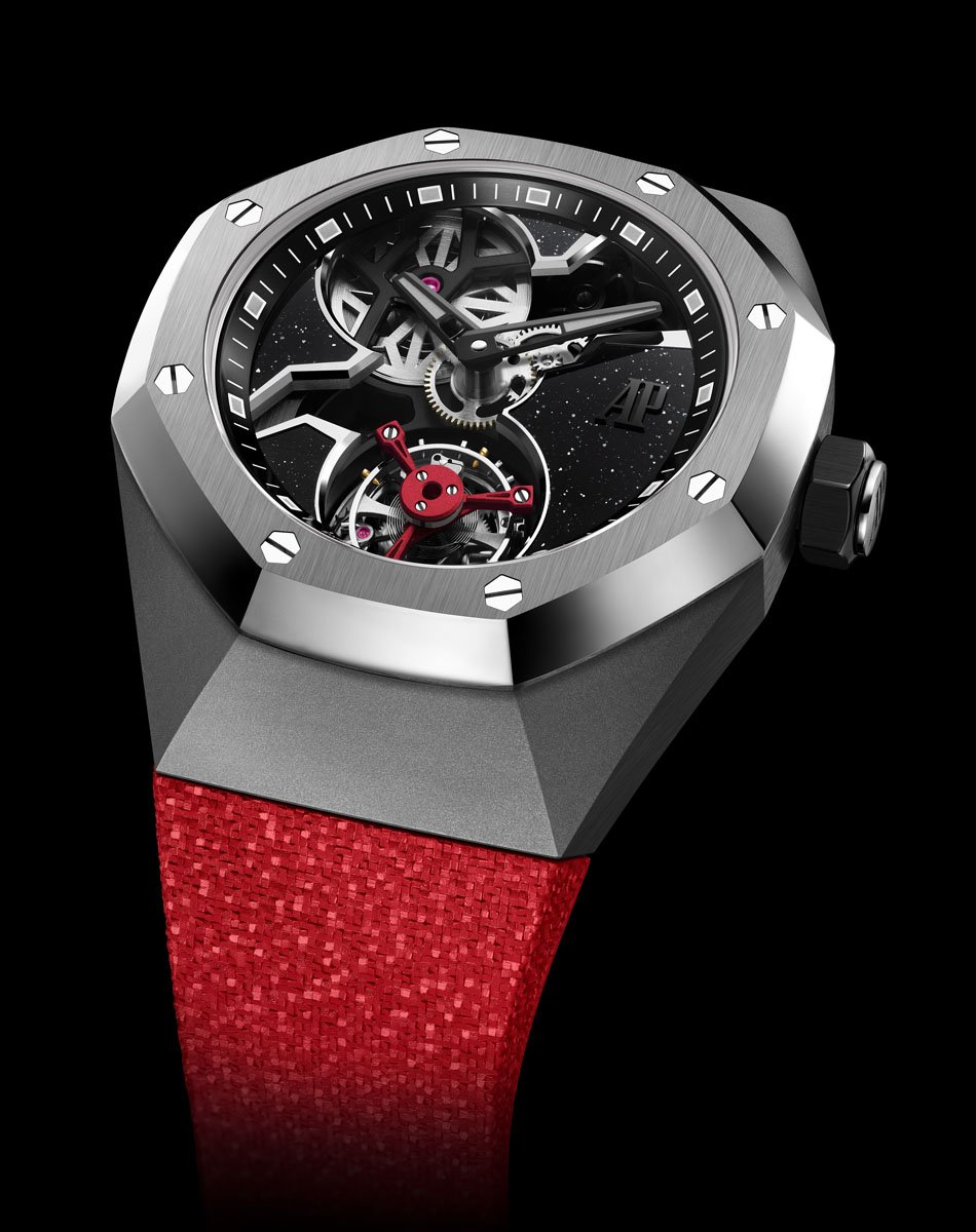 Audemars Piguet: Royal Oak Concept Flying Tourbillon Yoon and Verbal with red strap