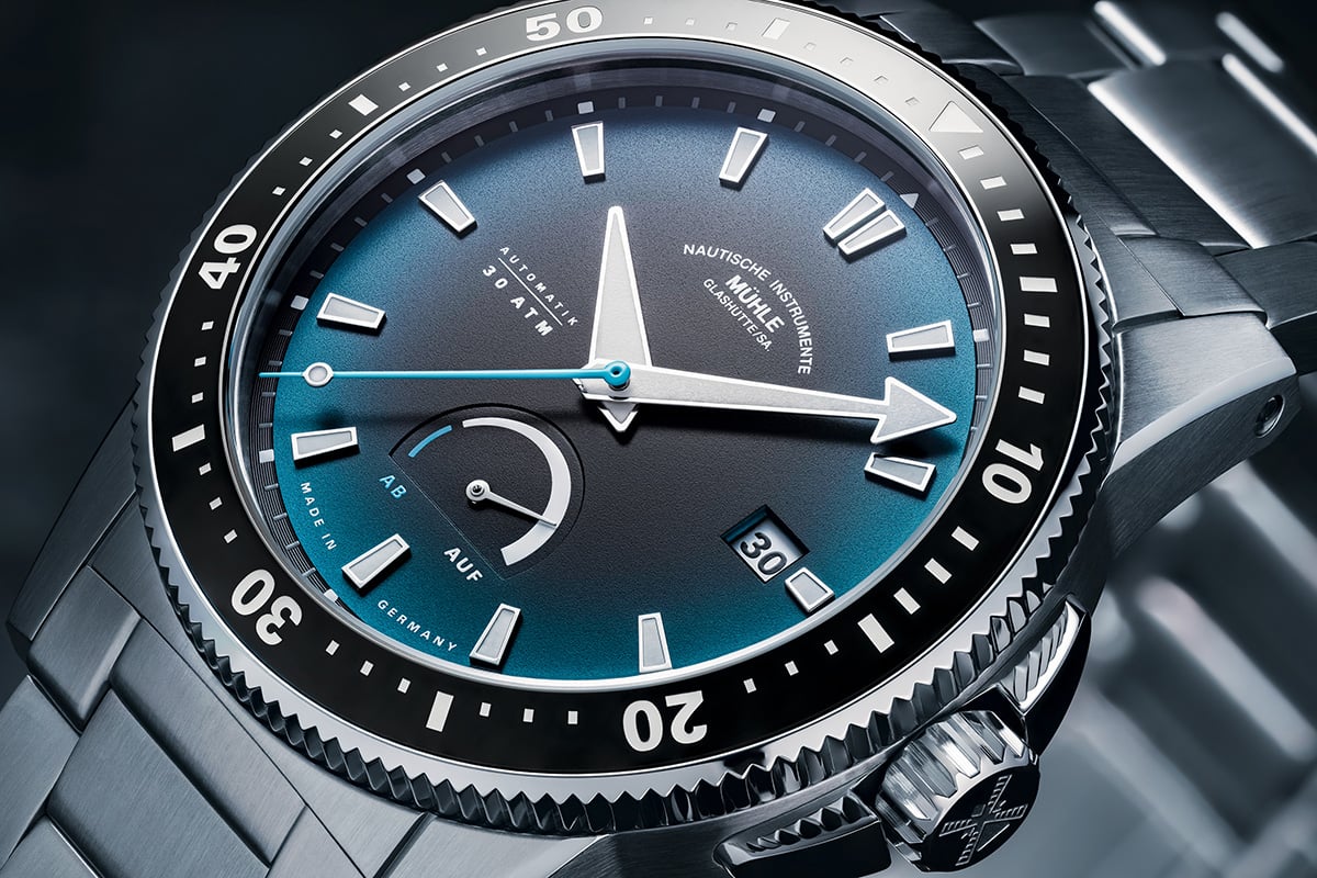 Mühle-Glashütte Sportivo Power Dive: dial