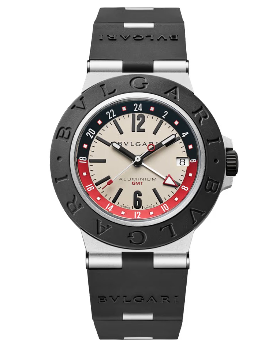 Bvlgari – Aluminum GMT, wristwatch with rubber strap and GMT complication