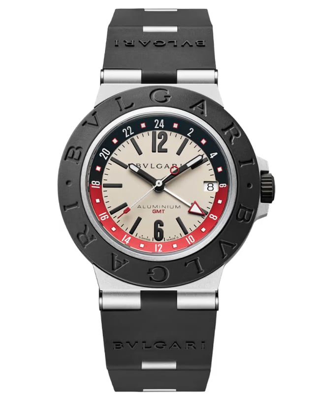 Bvlgari – Aluminum GMT, wristwatch with rubber strap and GMT complication