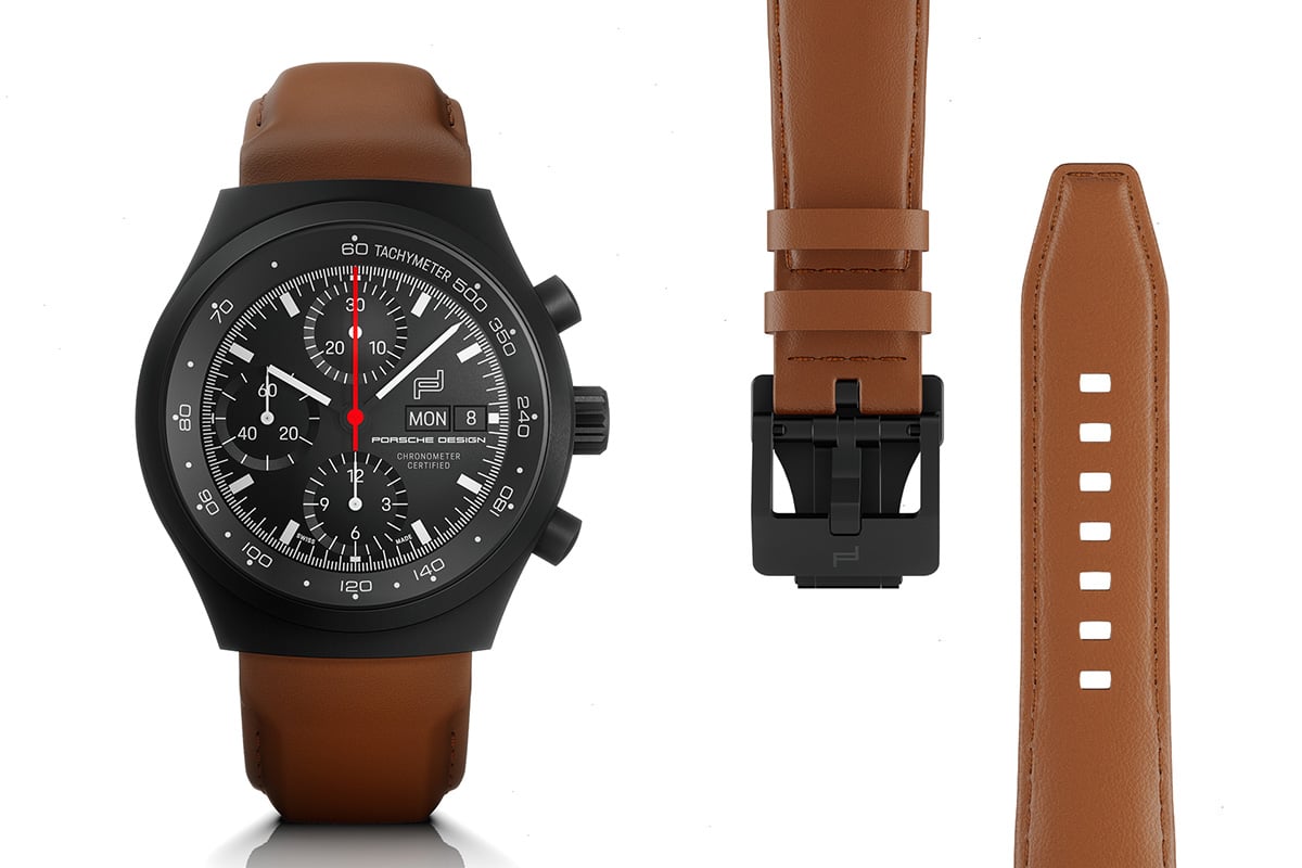 Porsche Design Chronograph 1 Leather Straps, Chronograph 1 – All Black Numbered Edition