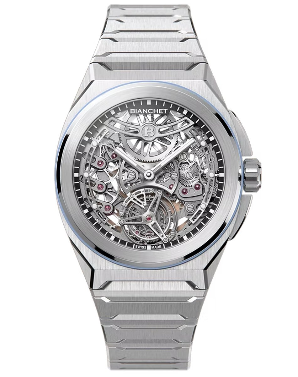 Bianchet – Rotondo UltraFino Titanium, skeletonized titanium watch with integrated strap