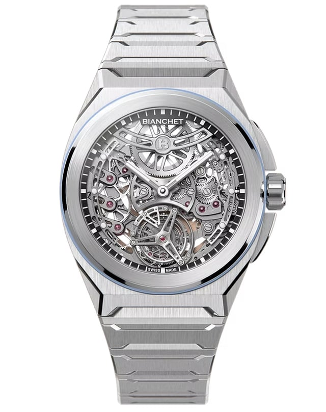 Bianchet – Rotondo UltraFino Titanium, skeletonized titanium watch with integrated strap