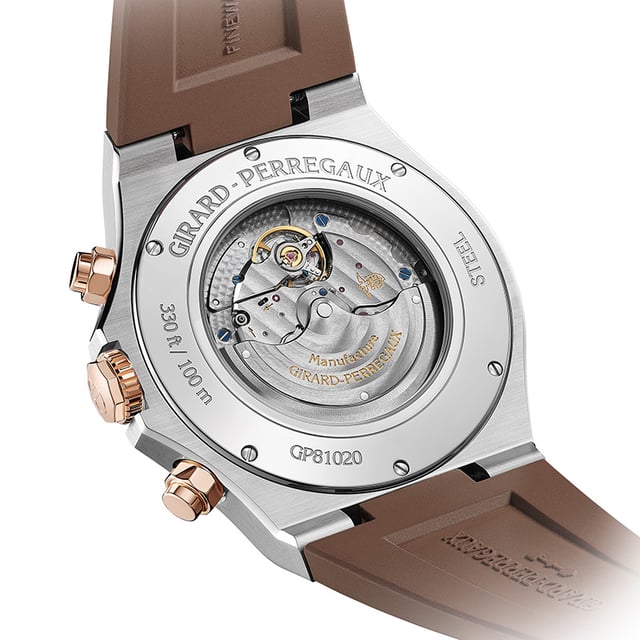 Girard-Perregaux Laureato Chronograph, movement and case back