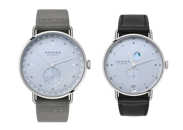 Nomos Metro date power reserve ice blue & Metro neomatik 41 Update ice blue: title