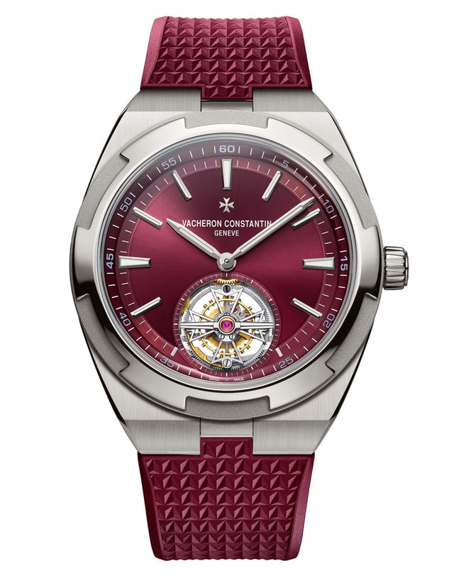 Vacheron Constantin Overseas Tourbillon, Front, red strap
