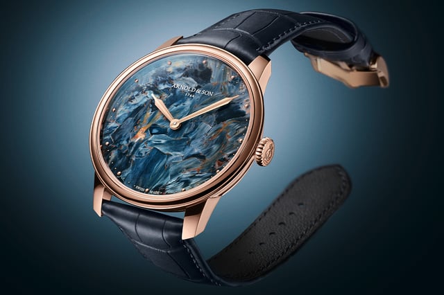 Arnold & Son – HM Pietersite, dress watch with stone dial and mechanical movement