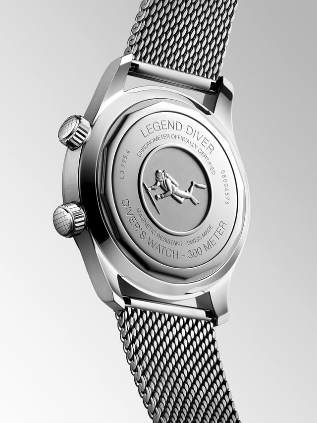 Longines Legend Diver 59, L3.795.4.59.9, case back