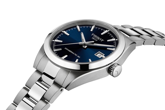 Tissot Gentleman 38mm, ref. T165_807_11_041_00, blue dial, side
