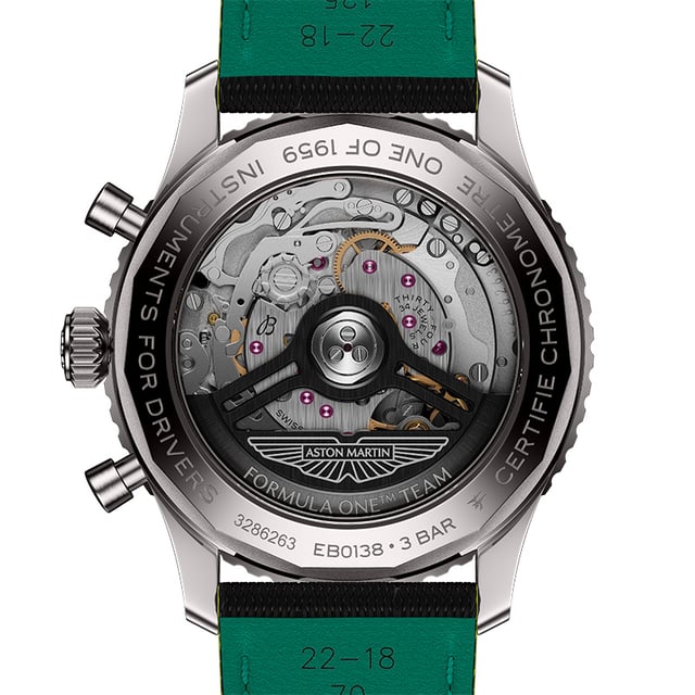  Breitling: Navitimer B01 Chronograph 43 Aston Martin Aramco Formula One™ Team, Case back