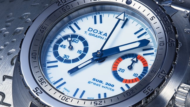 Doxa SUB T.Graph II ‘Great White’ Topper Edition: dial, title