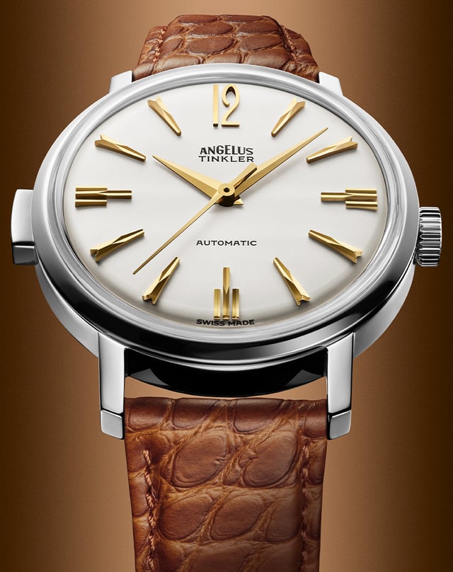 Angelus – Tinkler 1958, historically inspired special watch with automatic movement and light dial