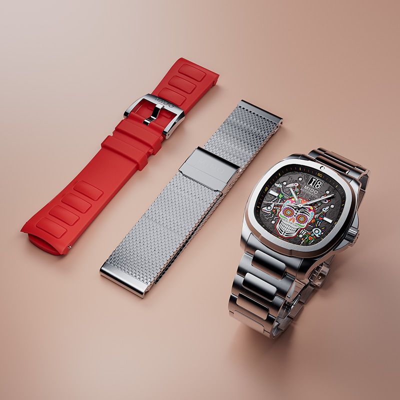  Mido Multifort TV Big Date Día de los Muertos Alebrijes Special Edition: straps