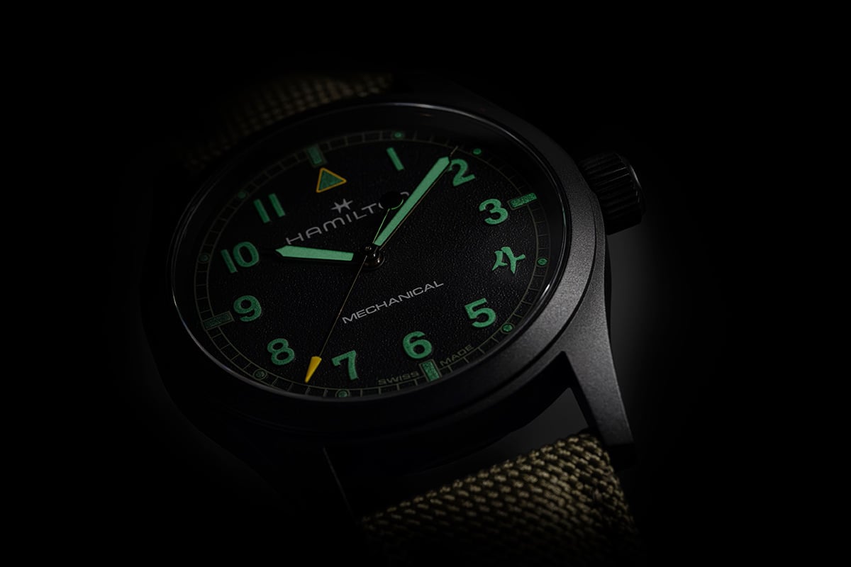 Hamilton Khaki Field Mechanical 38mm Modern Warfare 4 edition: lumen