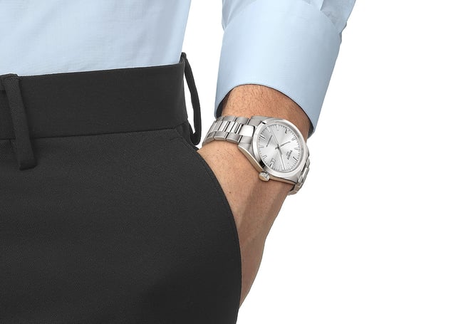 Tissot Gentleman 38mm, ref. T165_807_11_031_00, silver, wrist
