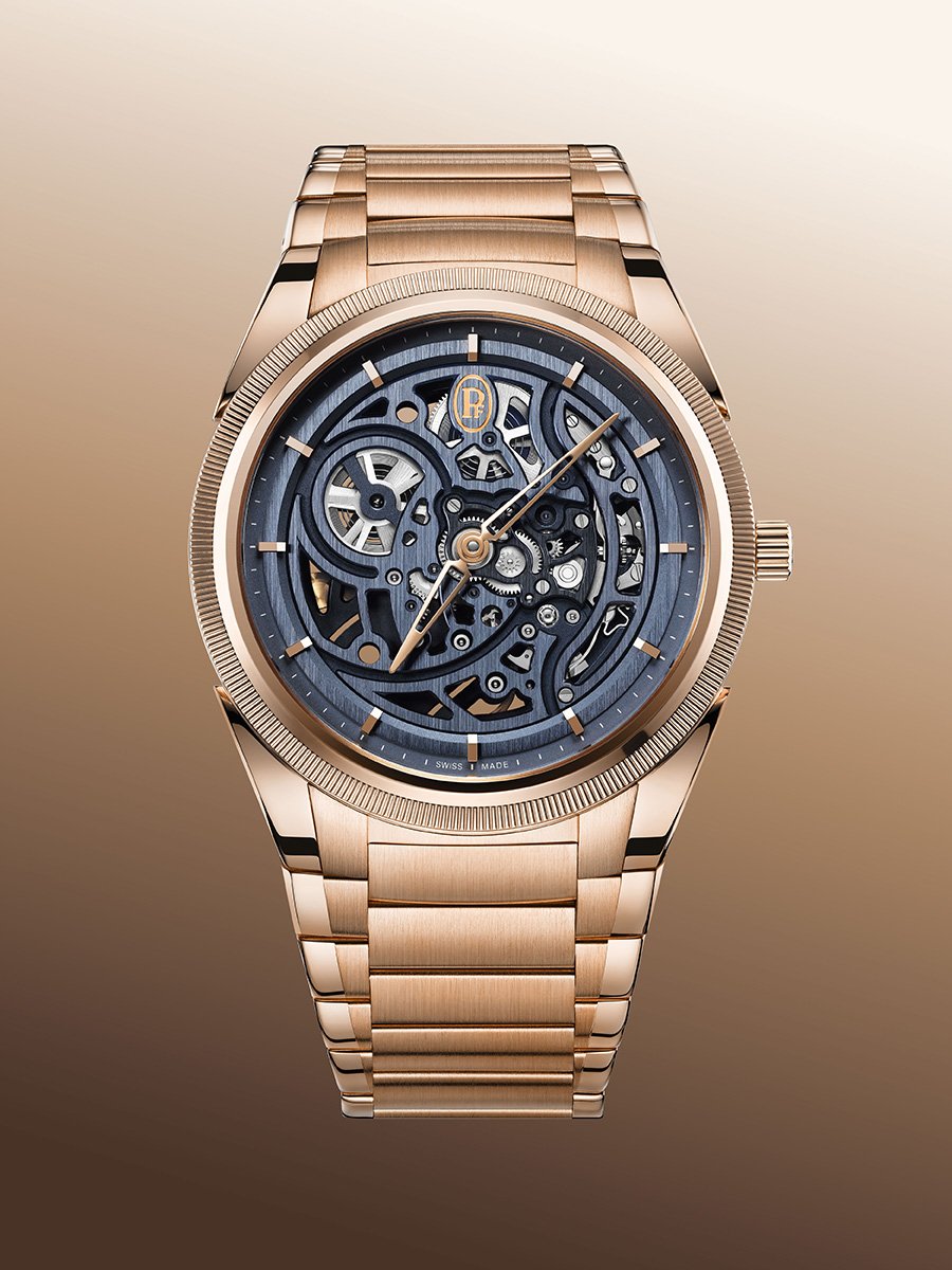 Parmigiani Fleurier Tonda PF Skelett Roségold Milano Blue: Front