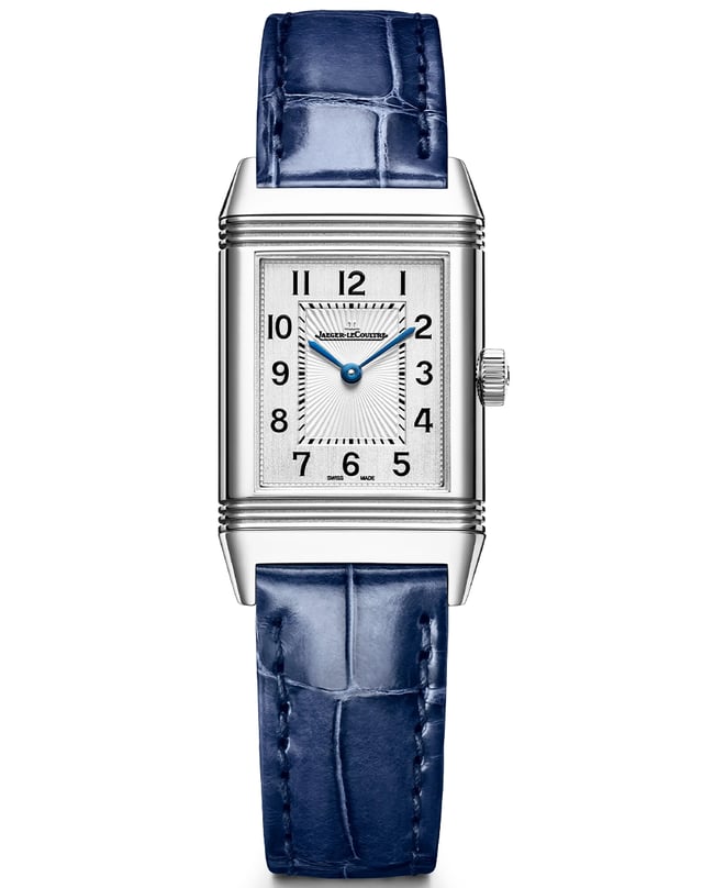Dresswatch: Jaeger-LeCoultre – Reverso Classic Monoface, elegant hand-wound watch with blue alligator leather strap