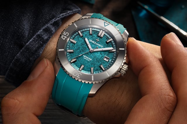 Venezianico Nereide Verdigris: wrist, title