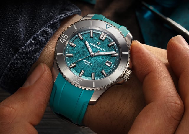 Venezianico Nereide Verdigris: wrist, title