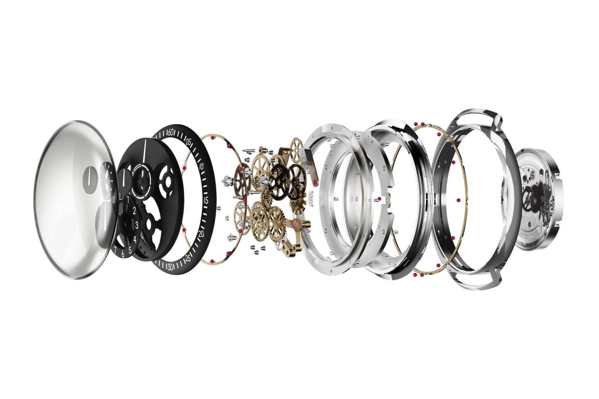 Ressence ROCS 1 in exploded view