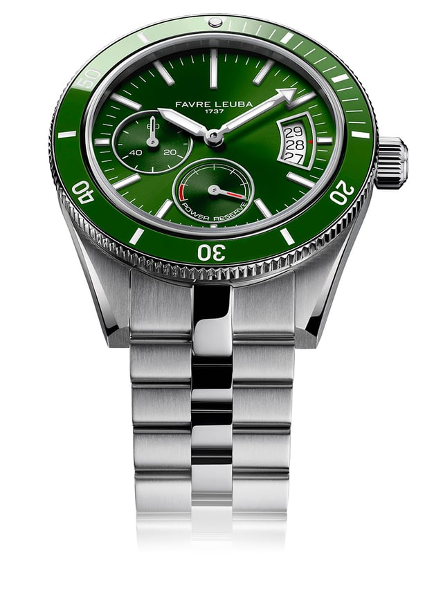 Favre Leuba Deep Raider Power Reserve, Green, Front