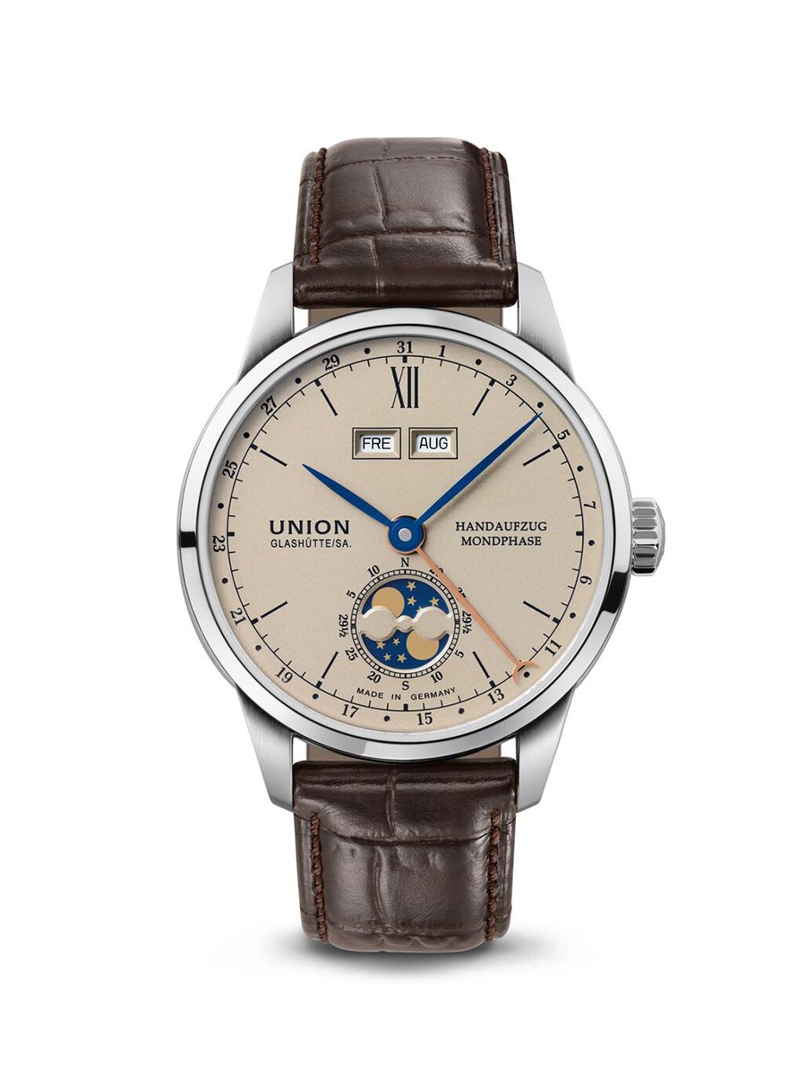 Union Glashütte 1893 Johannes Dürrstein Edition „Doppelmondphase“: front