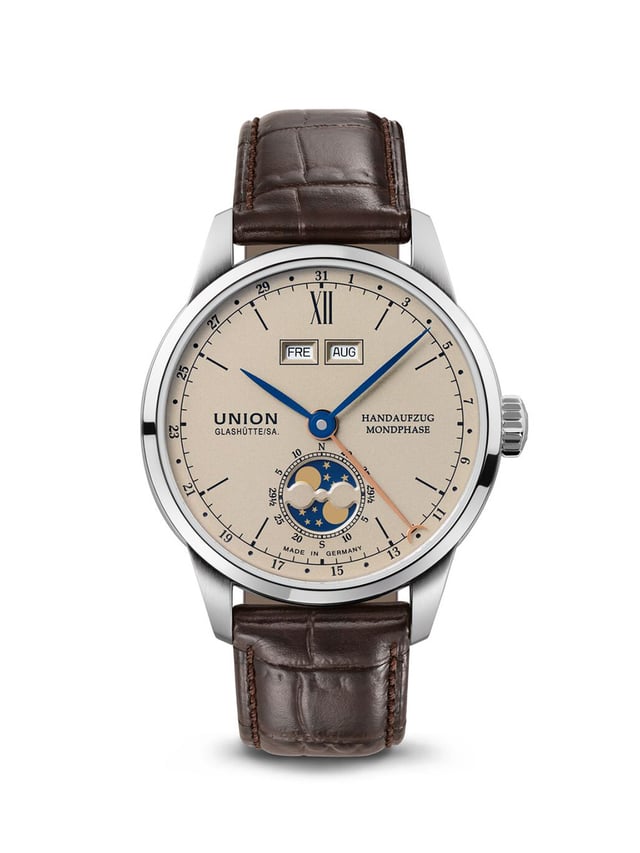 Union Glashütte 1893 Johannes Dürrstein Edition „Doppelmondphase“: front