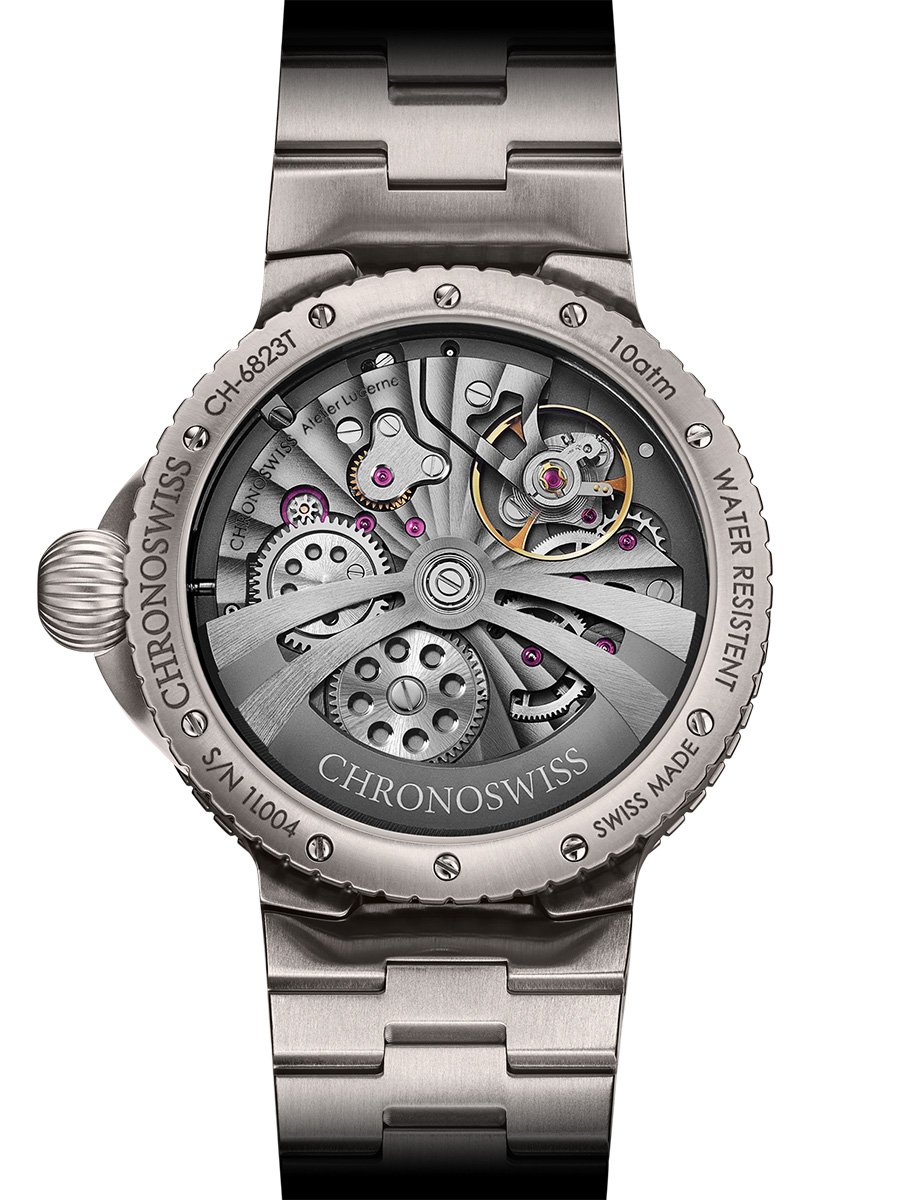 Chronoswiss Pulse GMT Silver Guilloche, back