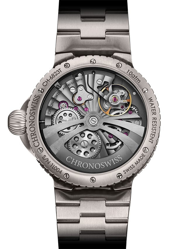 Chronoswiss Pulse GMT Silver Guilloche, back