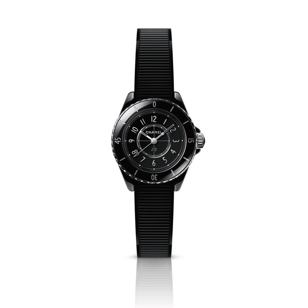 Chanel J12 28 mm with rubber strap