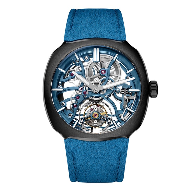 H. Moser Streamliner Tourbillon Skeleton Ceramic Alpine Limited Edition: Front
