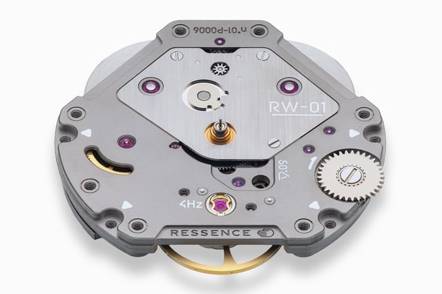 A photograph of the Ressence RW01 in-house movement, which powers their complications such as the ROCS system.