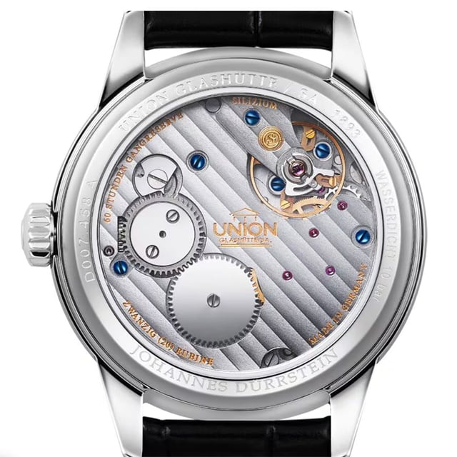 Union Glashütte 1893 Johannes Dürrstein Edition „Doppelmondphase“: case back