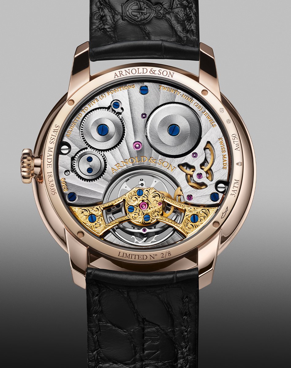 Arnold & Son – Ultrathin Tourbillon Onyx, elegant dress watch with tourbillon and onyx dial