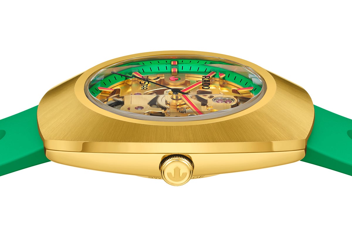 Rado DiaStar Original Skeleton Limited Edition, green model, profile