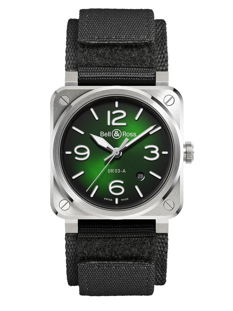 Bell & Ross: BR-03 Green Steel, Front