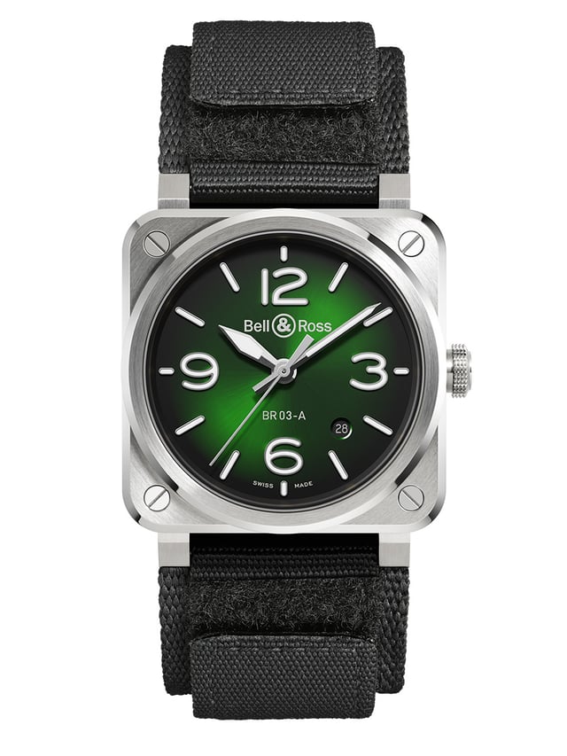Bell & Ross: BR-03 Green Steel, Front