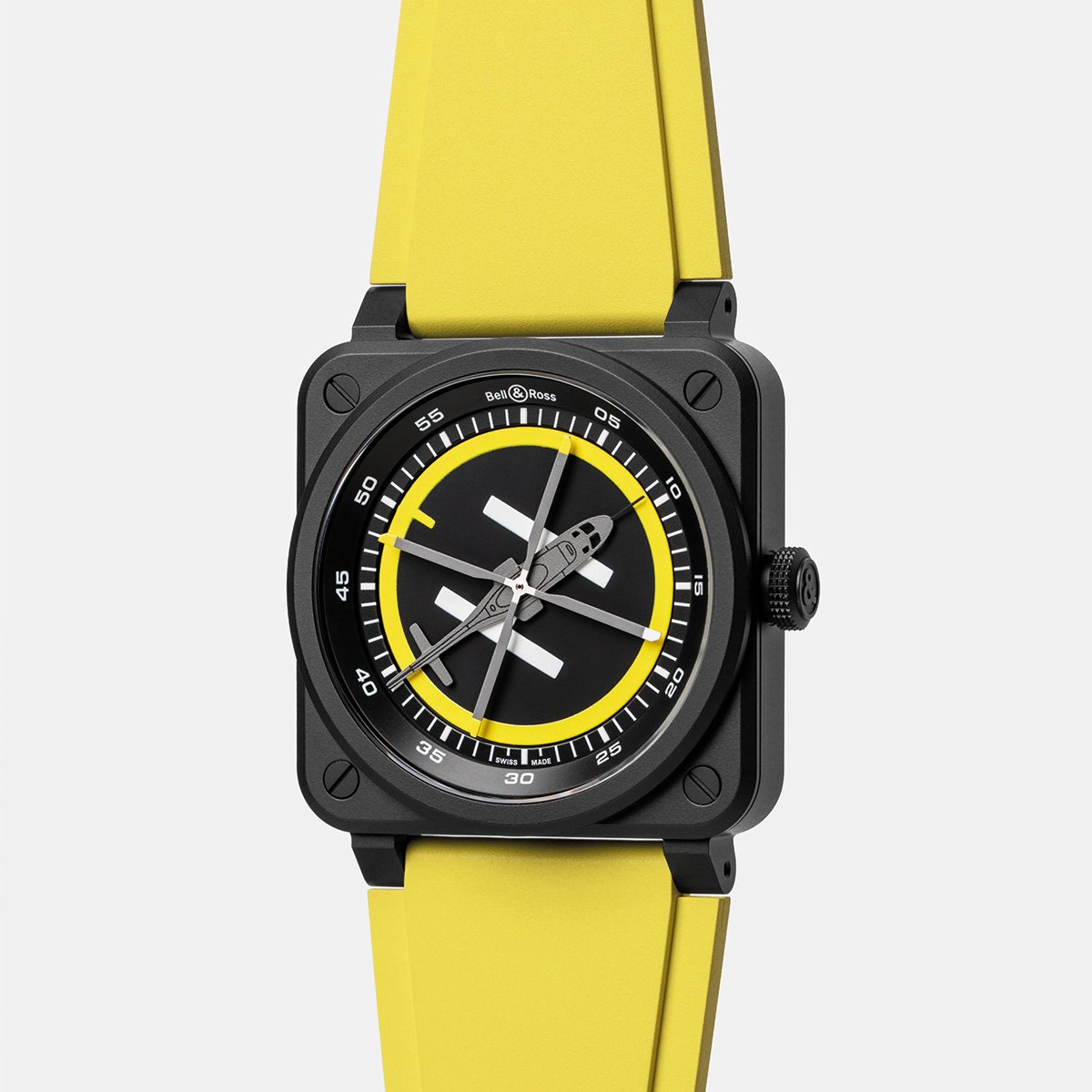 Bell & Ross BR-03 Helipad with a micro-blasted black ceramic case