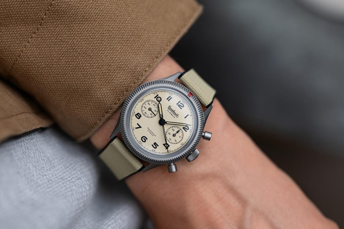 Hanhart 417 TI Desert Pilot Limited Edition, wrist